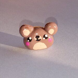 🎯 Teeny Tiny Bear Squishmallow, Handmade Polymer Clay Miniature Figure